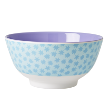 Melamine Bowl Blue Stardust Print Two Tone with Lavender Rice DK